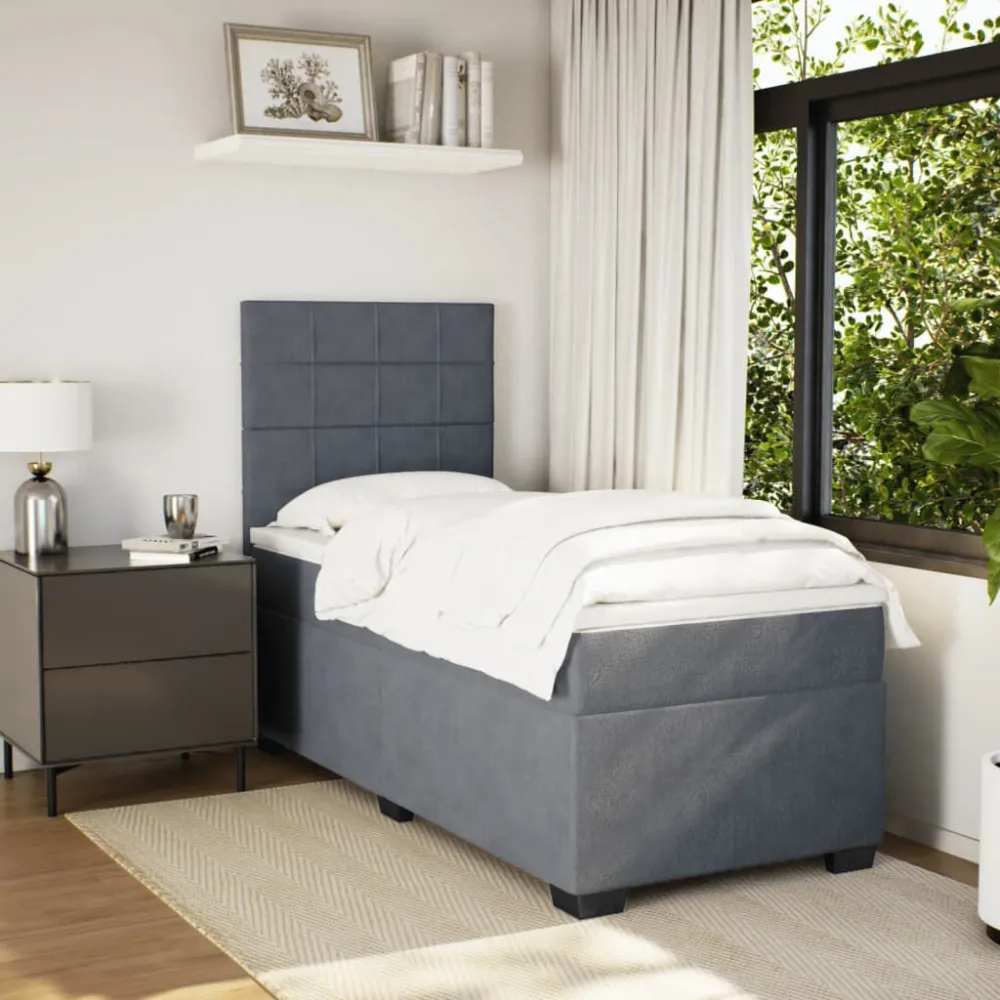 Edredão Térmico de Pluma Cama com molasemcolchão 90x200 cm veludo cinza-escuro