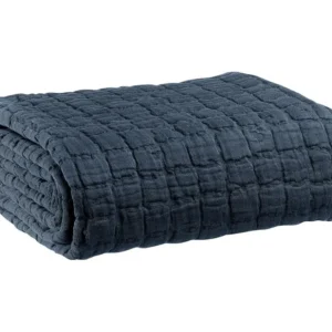 Edredão Térmico de Pluma Colcha Swami Stonewashed Marinho 180 x 260 cm