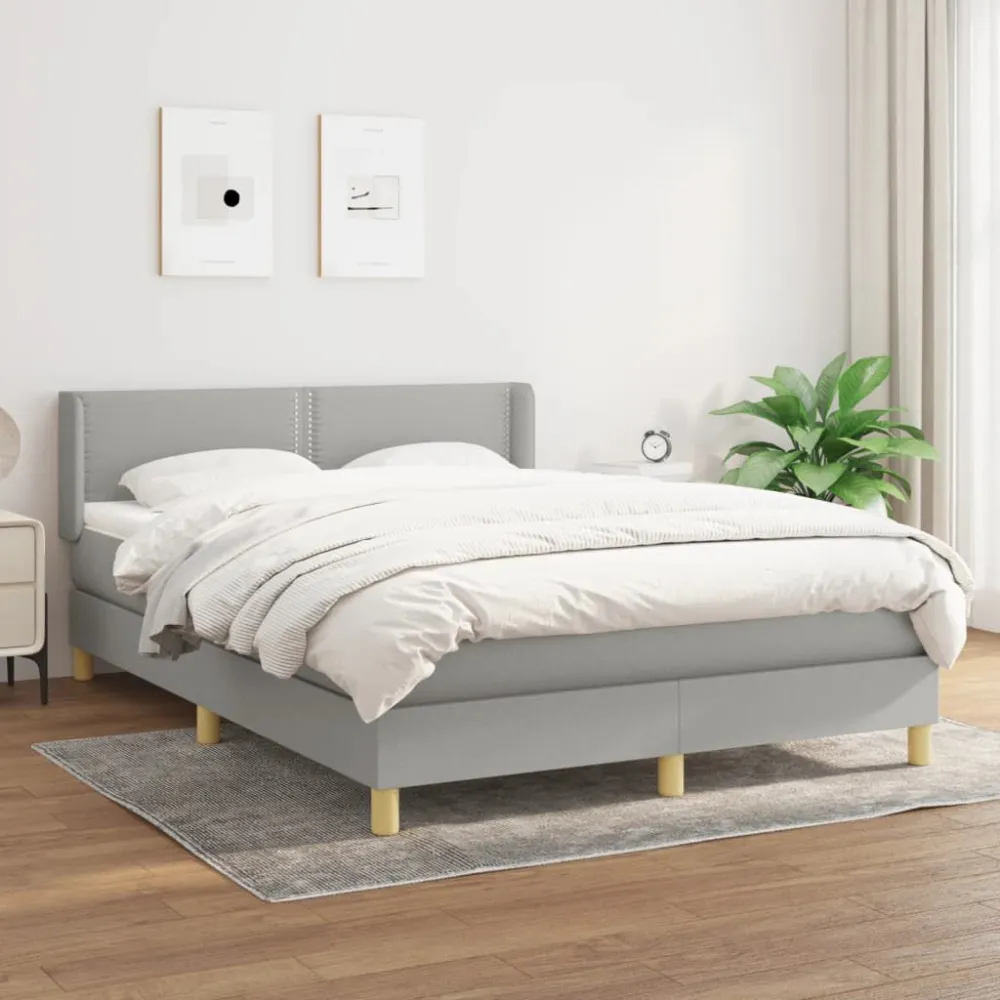 Hipoalergênico Certificado Cama com molasemcolchão 140x190 cm tecido cinzento-claro