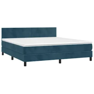 Hipoalergênico Certificado Cama com molasemcolchão 180x200 cm veludo azul-escuro