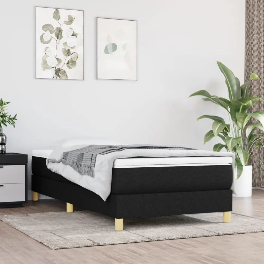 Hipoalergênico Certificado Cama com molasemcolchão 90x190 cm tecido preto