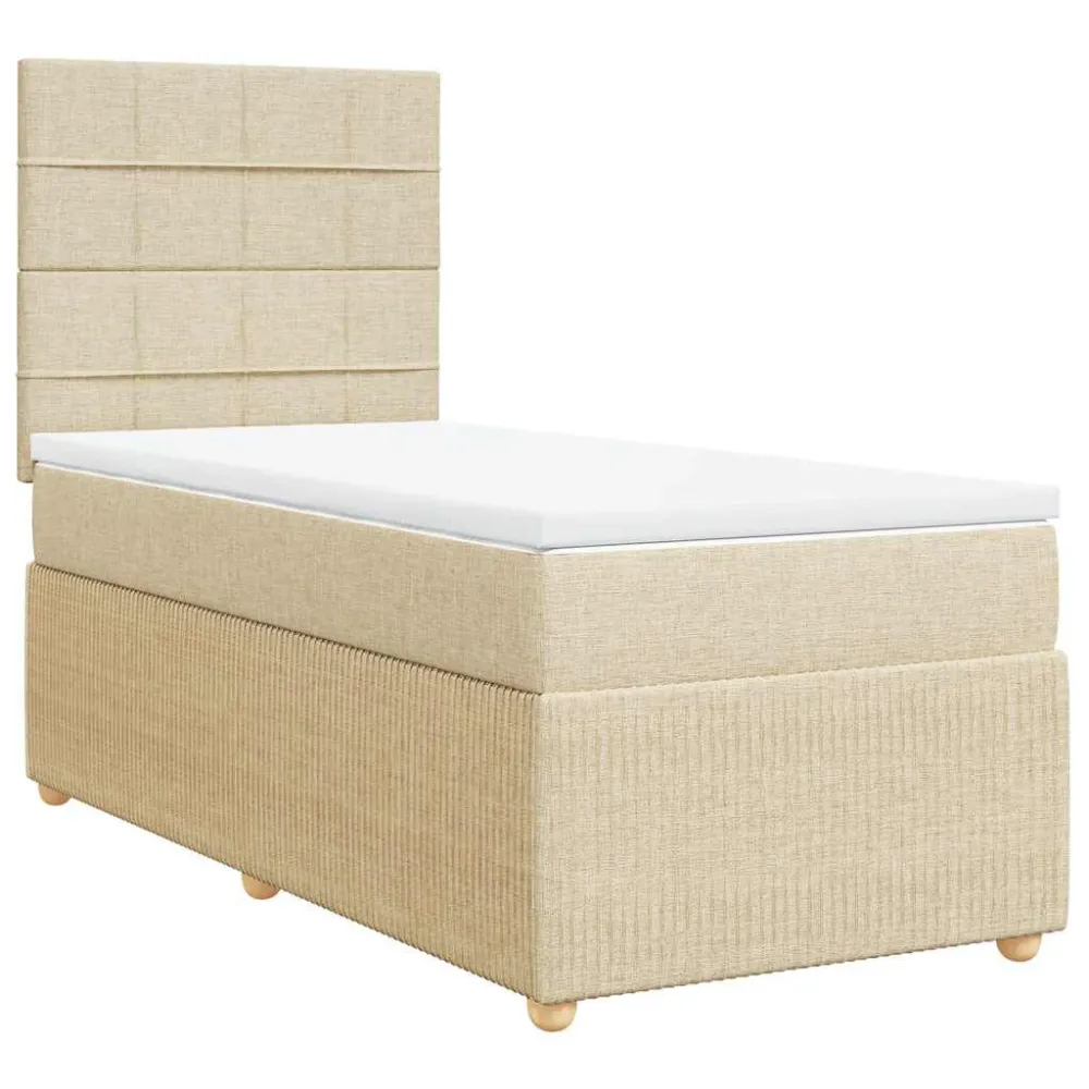 Hipoalergênico Certificado Cama com molasemcolchão 90x190 cm tecido cor creme