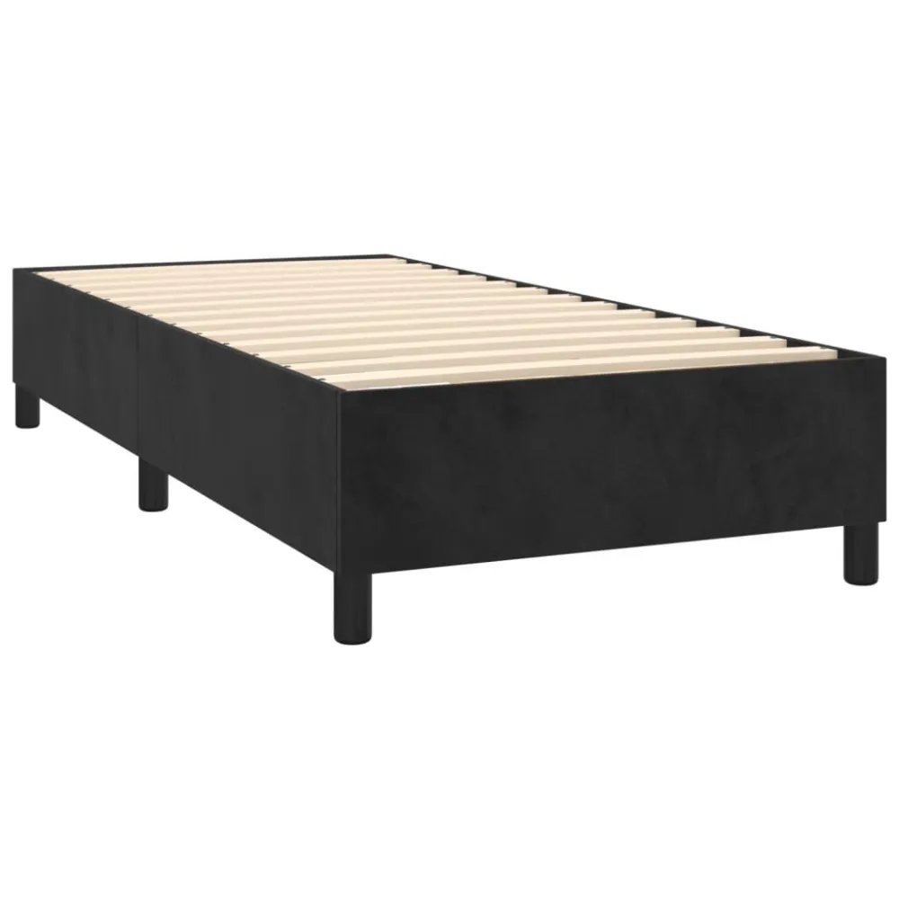 Hipoalergênico Certificado Cama com molasemcolchão 90x200 cm veludo preto