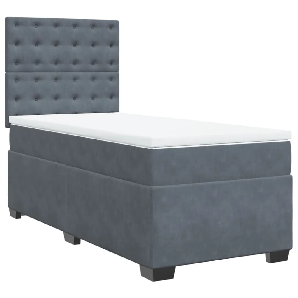 Premium Algodão Egípcio Cama com molasemcolchão 100x200 cm veludo cinza-escuro