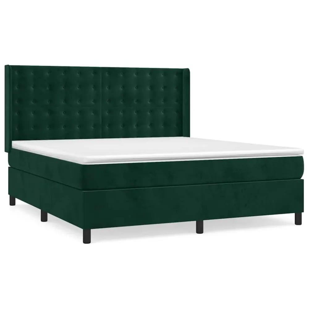 Premium Algodão Egípcio Cama com molasemcolchão 180x200 cm veludo verde-escuro
