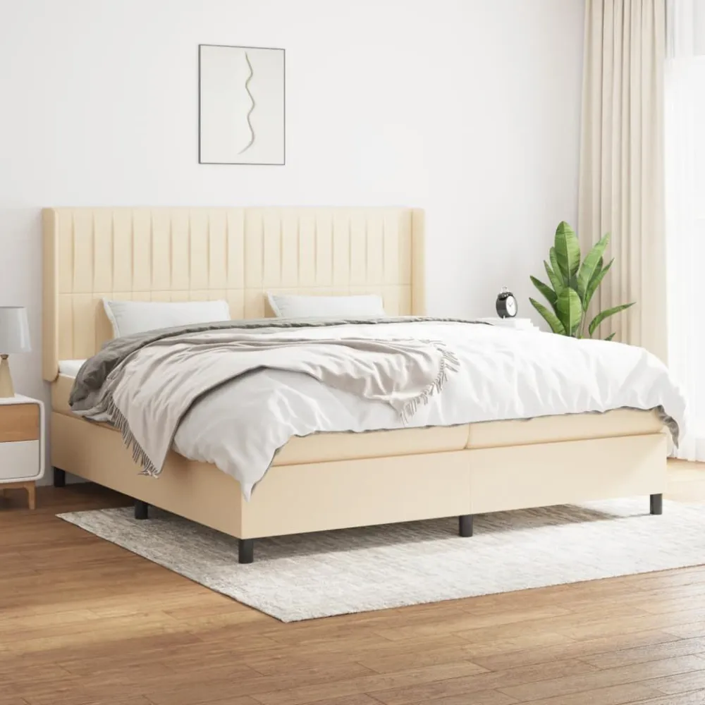 Premium Algodão Egípcio Cama com molasemcolchão 200x200 cm tecido cor creme