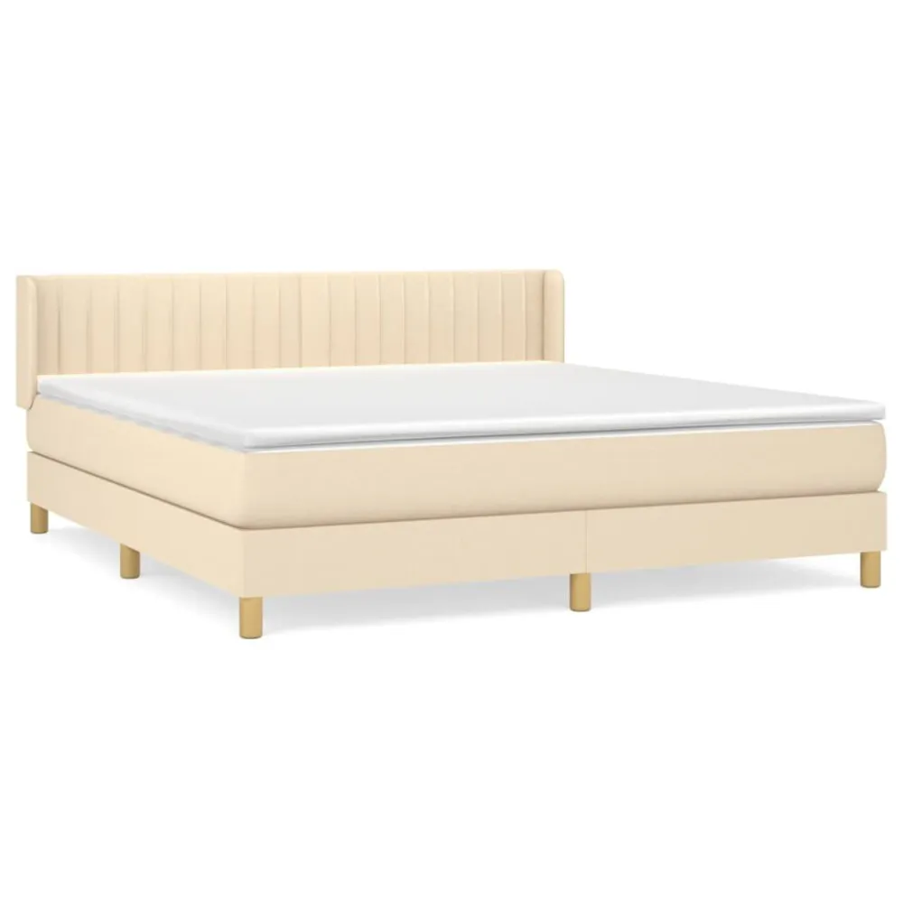 Premium Algodão Egípcio Cama com molasemcolchão 160x200 cm tecido cor creme