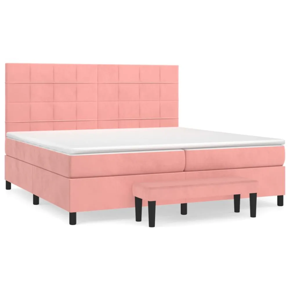 Premium Algodão Egípcio Cama com molasemcolchão 200x200 cm veludo rosa