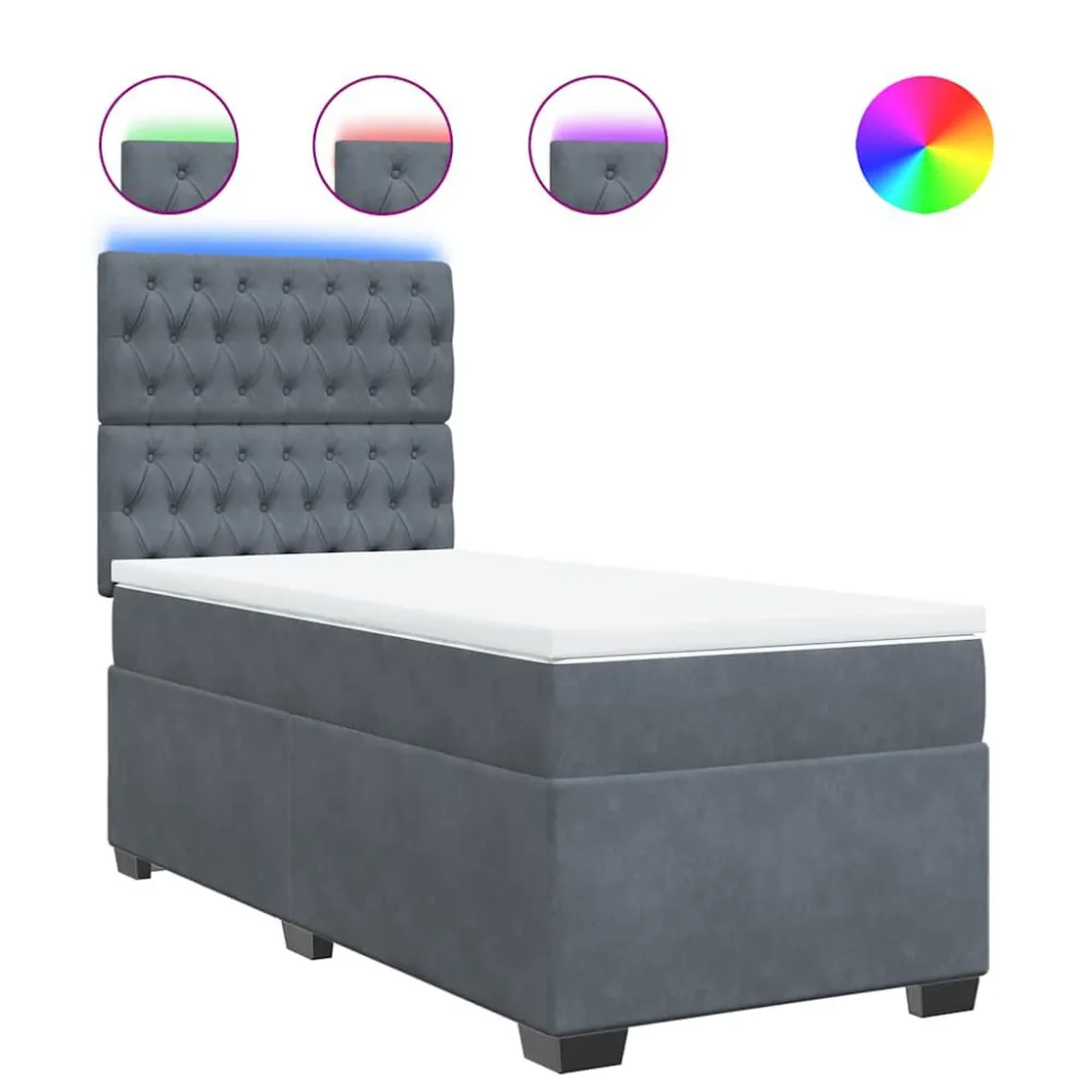 Térmico Regulador Cama com molasemcolchão 90x190 cm veludo cinza-escuro