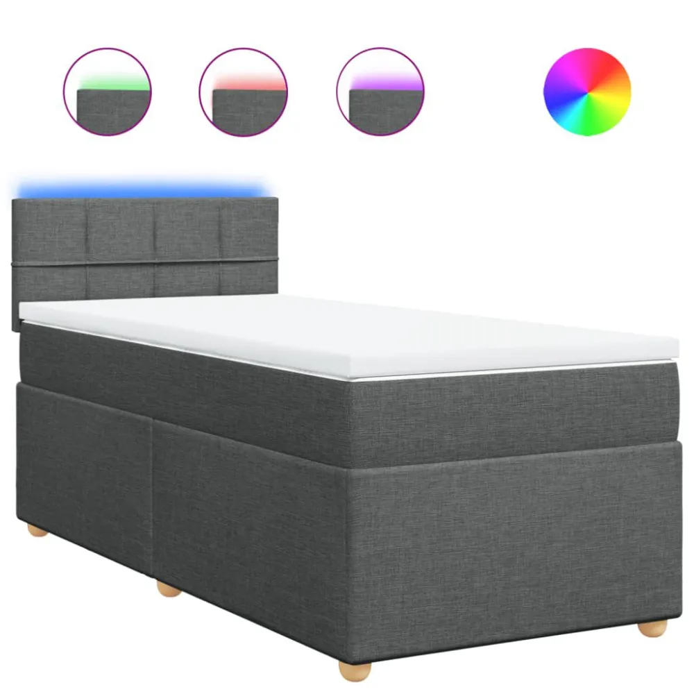 Térmico Regulador Cama com molasemcolchão 90x200 cm tecido cinzento-escuro