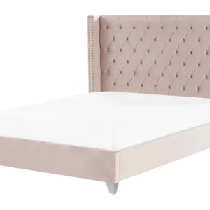 Velvet EU Super King Size Bed Pink LUBBON
