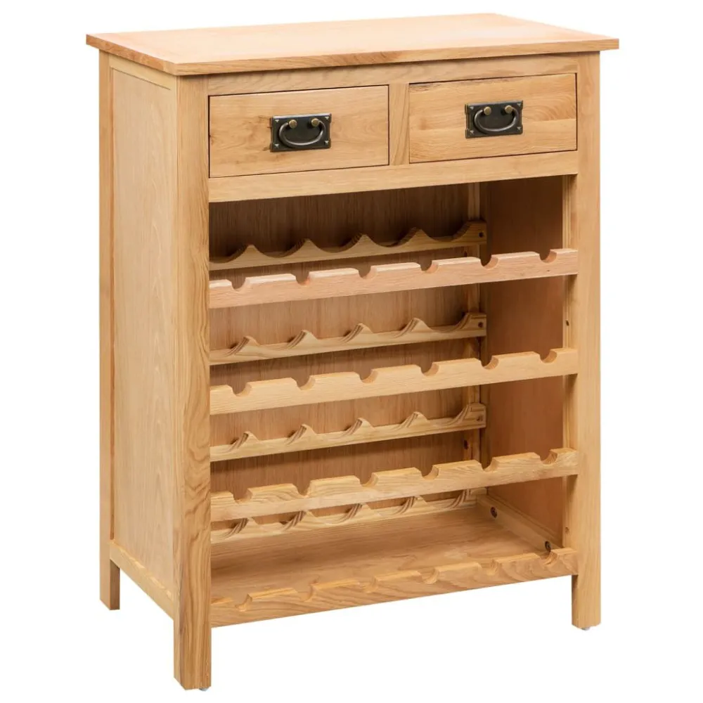 Armário para vinhos 72x32x90 cm madeira carvalho maciç