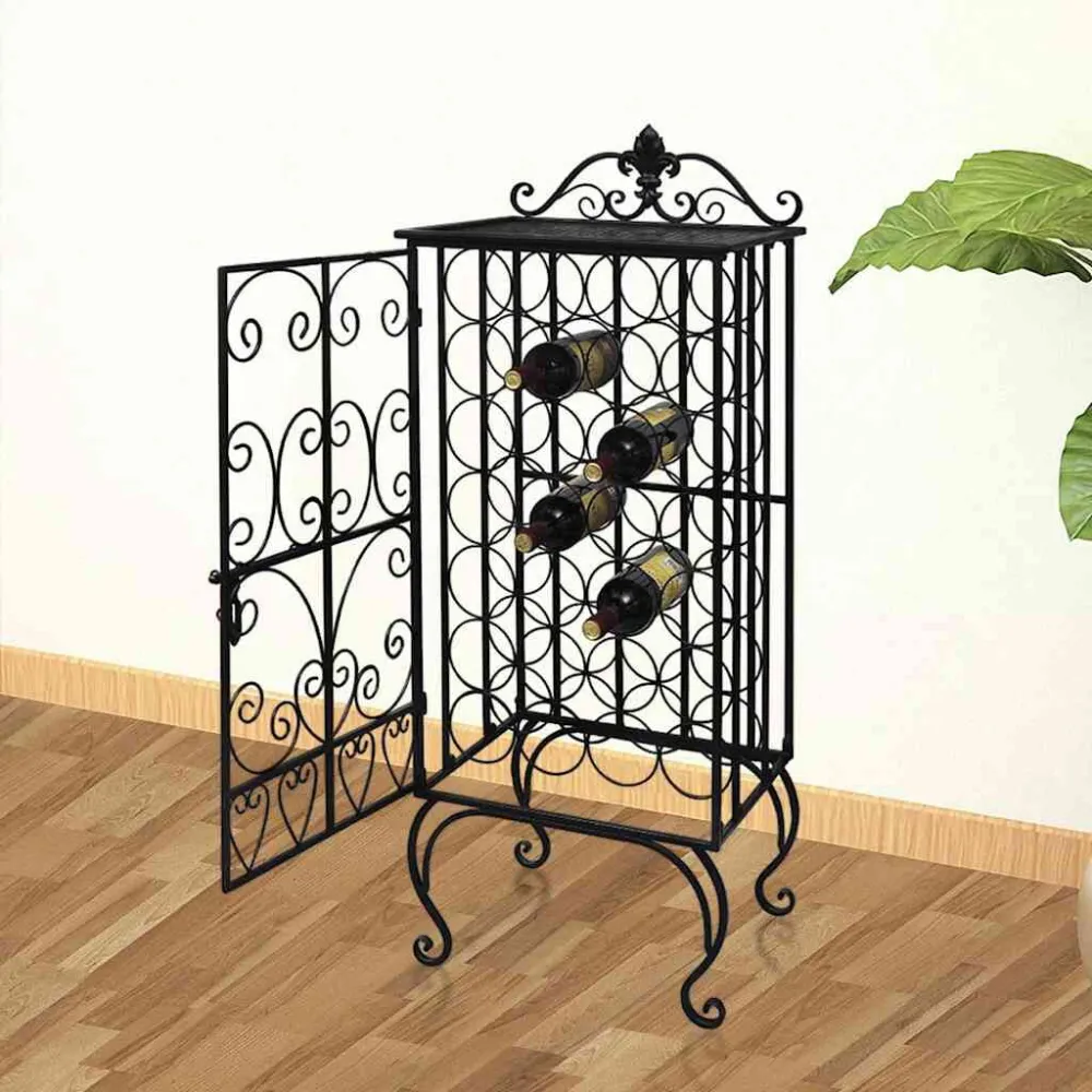 Garrafeira, suporte de metálico para 28 garrafas de vinho