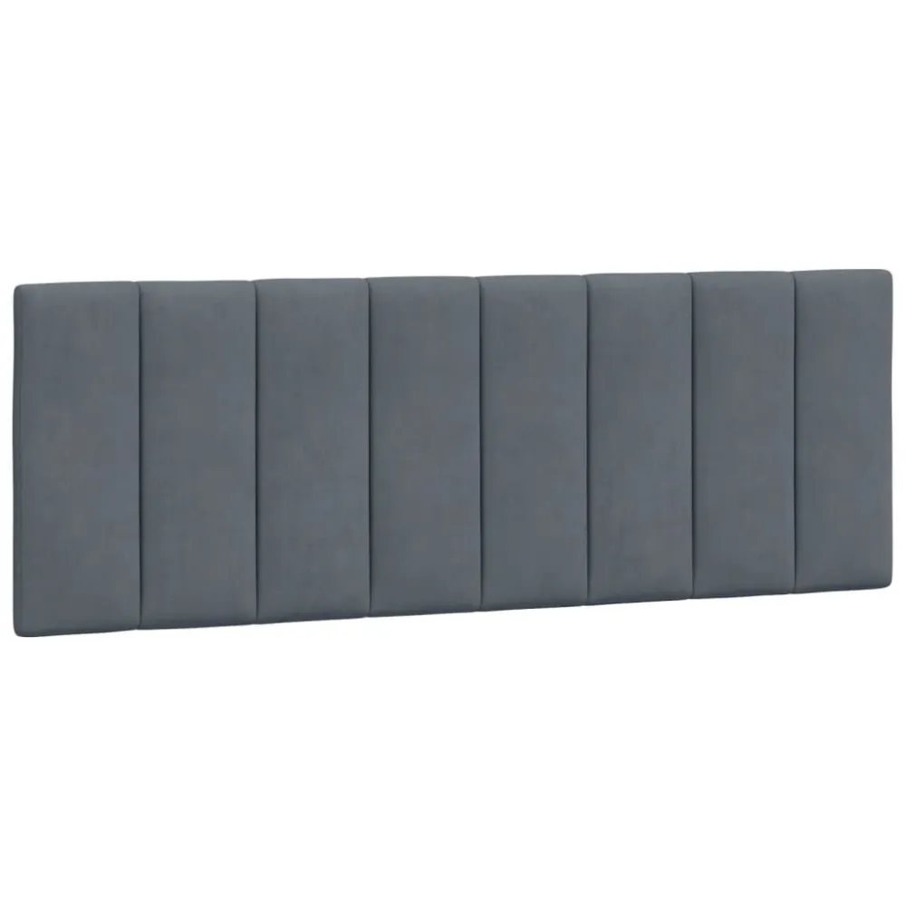 Almofadão de cabeceira 140 cm veludo cinzento-escuro com Enchimento Incluído