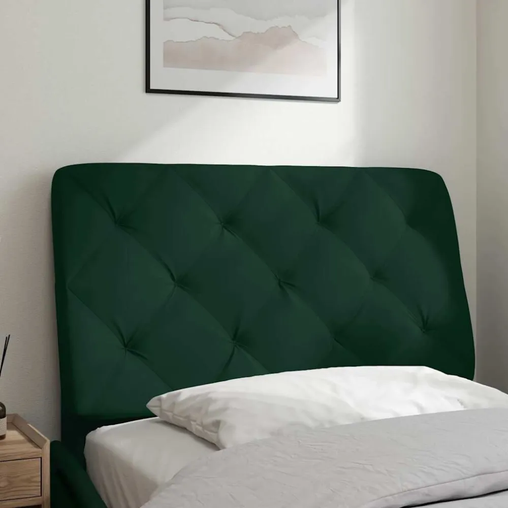 Almofadão de cabeceira 80 cm veludo verde-escuro 100% Poliéster