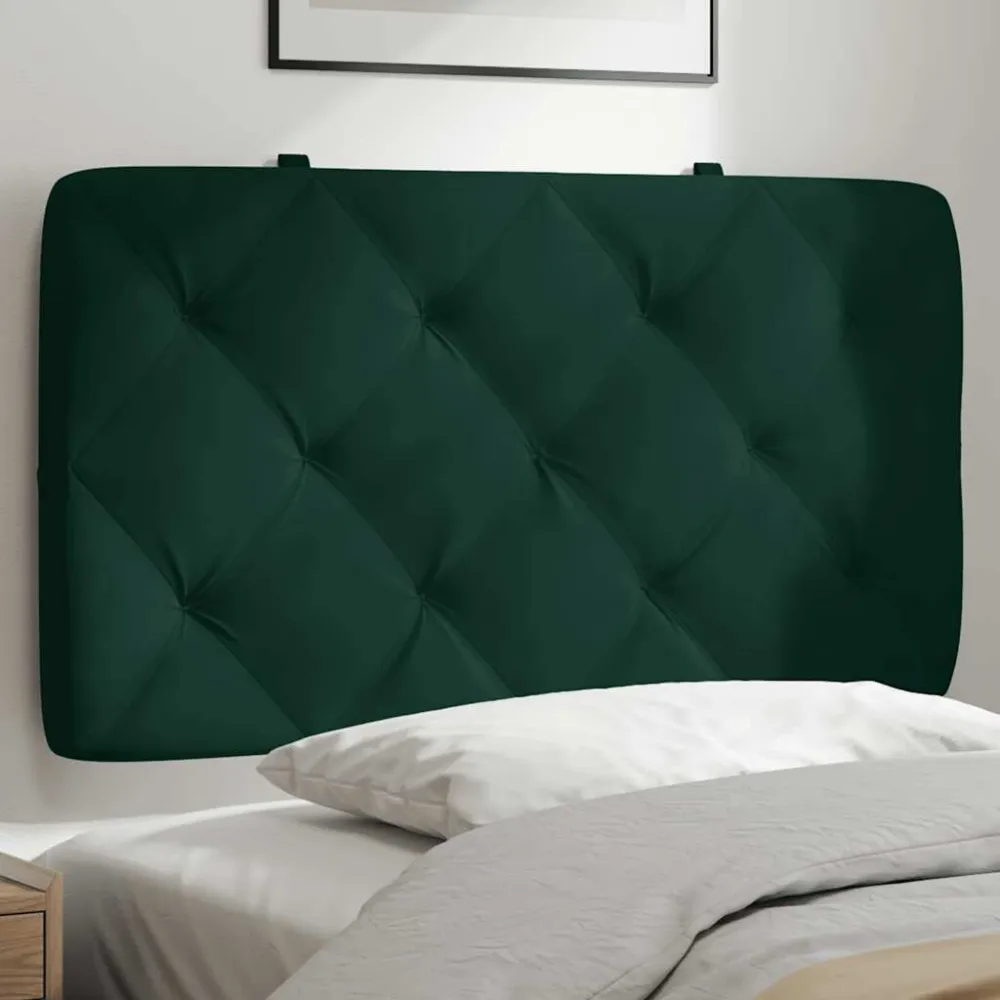 Almofadão de cabeceira 80 cm veludo verde-escuro 100% Poliéster