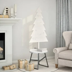 Árvore de Natal decorativa 120cm madeira de pinho maciç branco em Vidro Colorido