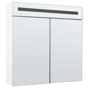 Dispenser de Sabão Armário de parede com espelho e iluminação LED branco 60 x 60 cm JARAMILLO