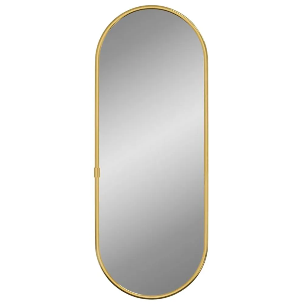 Espelho de parede 40x15 cm oval dourado Dimensões 60x90 cm