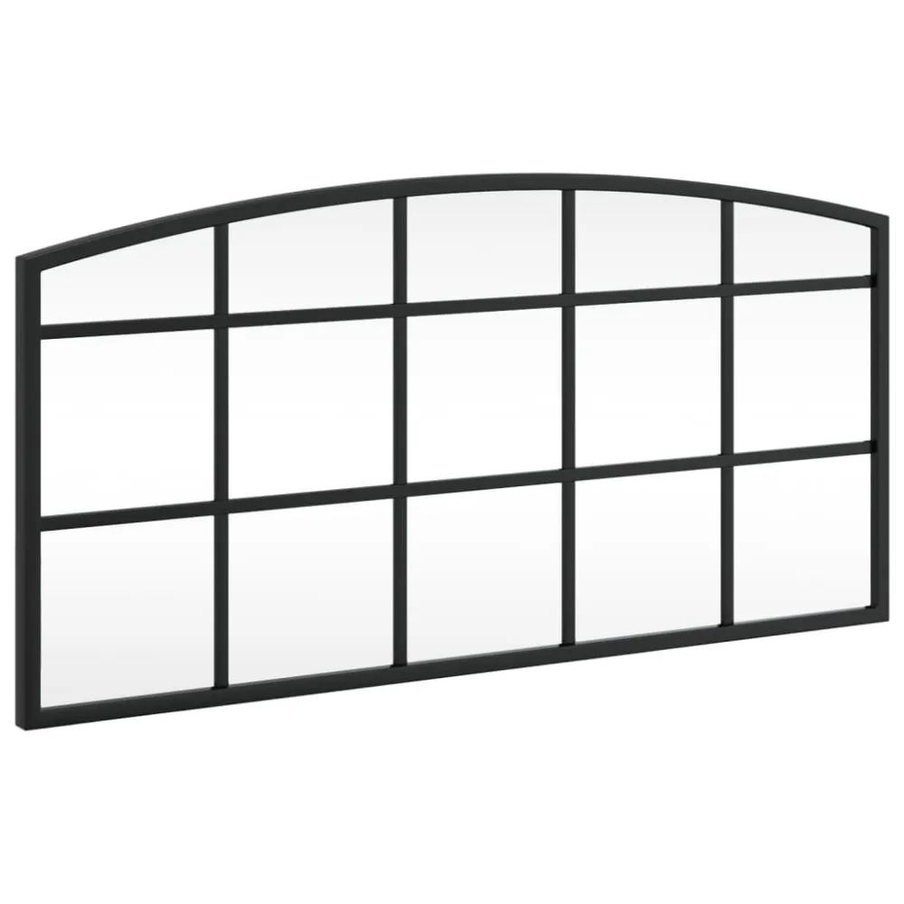 Espelho de parede arqueado 60x30 cm ferro preto Com Ganchos para Pendurar