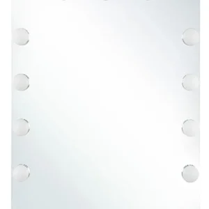 Espelho de parede com iluminação LED prateado 40 x 50 cm LUCENAY Ângulo Ajustável