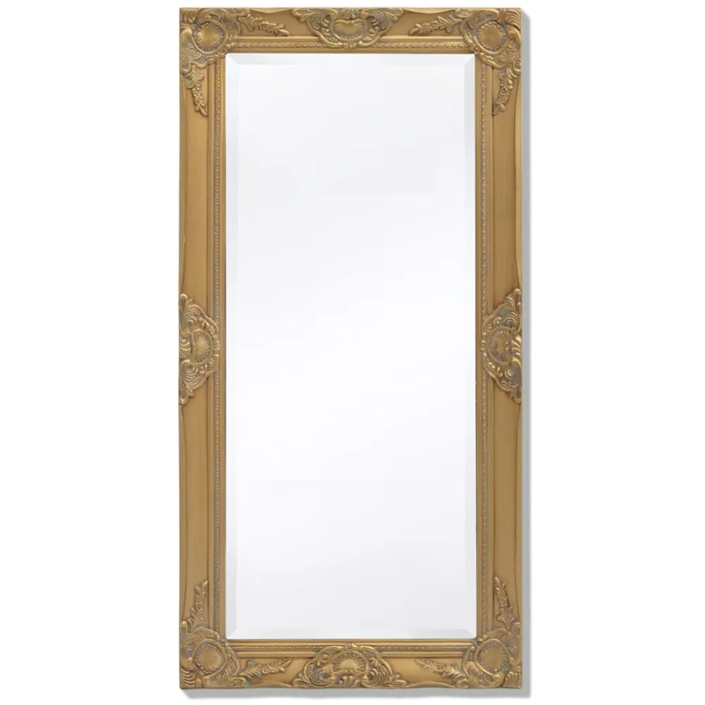 Espelho de parede em estilo barroco, 100x50 cm, dourado Com Ganchos para Pendurar