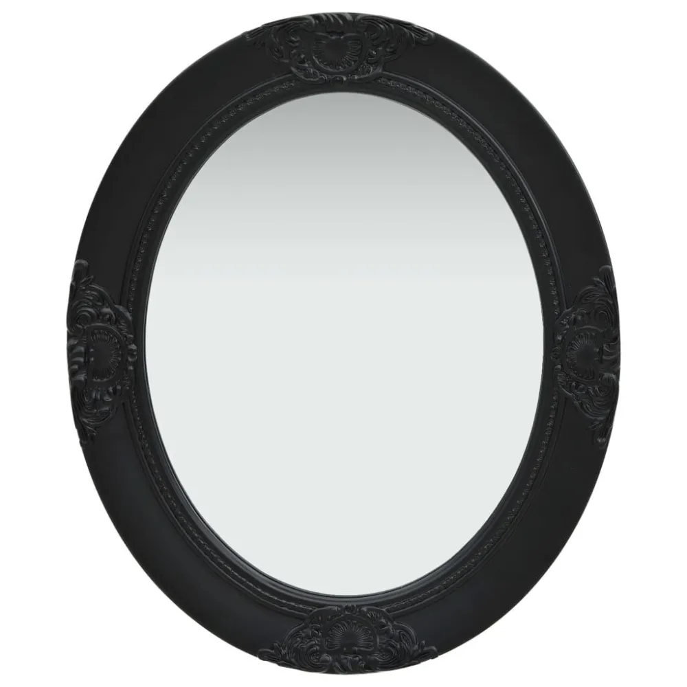 Espelho de parede estilo barroco 50x60 cm preto com Moldura de Madeira