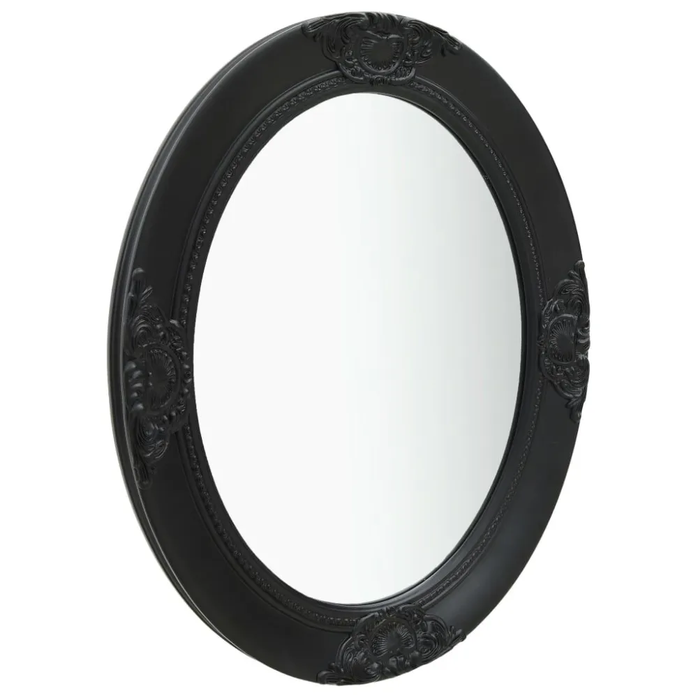 Espelho de parede estilo barroco 50x60 cm preto com Moldura de Madeira
