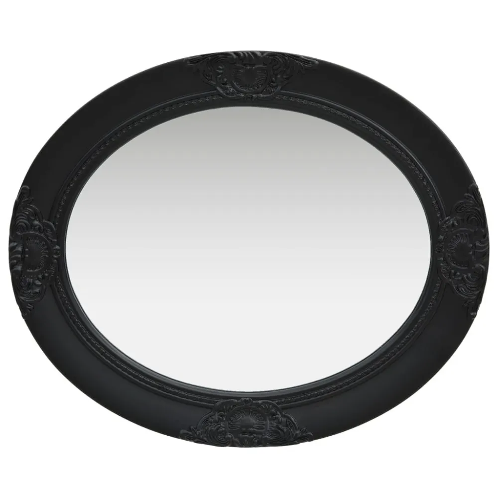 Espelho de parede estilo barroco 50x60 cm preto com Moldura de Madeira