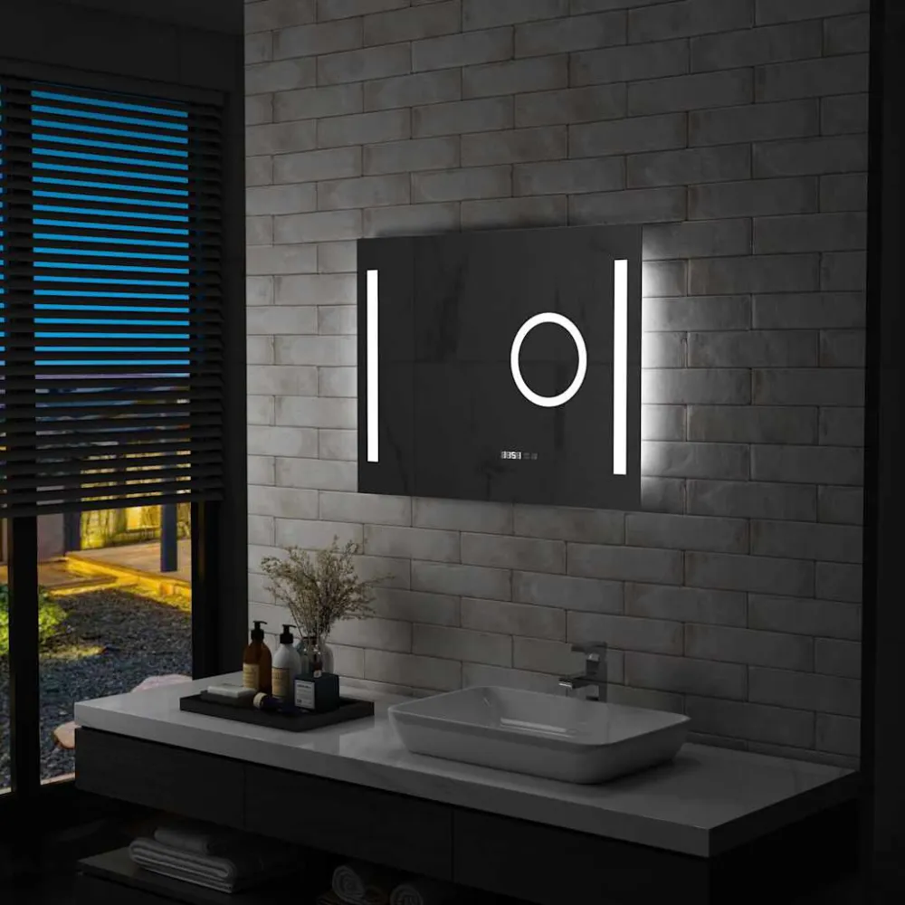 Premium Decor Espelho de parede LED com sensor tátil casa de banho 80x60 cm