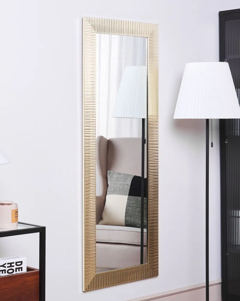 Wall Mirror ANTIBES Dourado com Moldura de Madeira