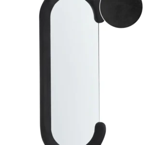 Wall Mirror LOCHES Velvet Preto Estilo Vintage com Detalhes Dourados