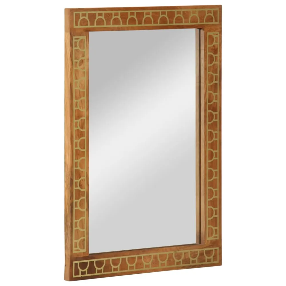 Espelho de casa de banho 50x70x2,5 cm mangueira maciç e vidro com Moldura Resistente