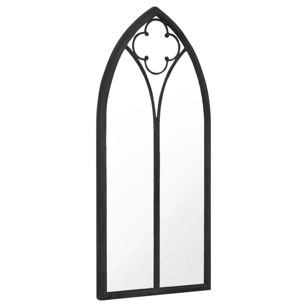 Espelho de jardim para uso exterior ferro 70x30 cm preto Dimensões 60x90 cm