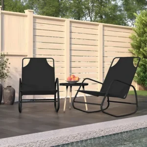 Espreguiçadeiras baloiço 2 pcs ço e textilene preto vidaxl