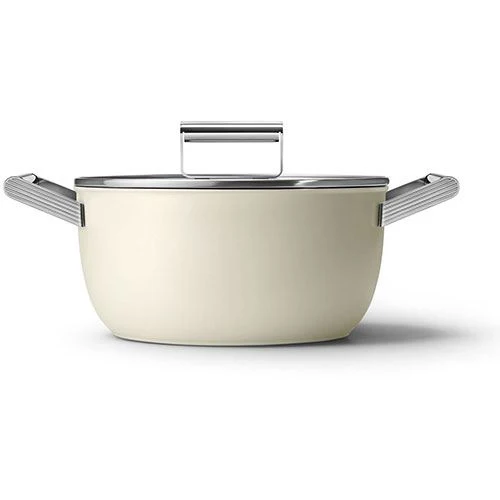 Caçarola antiaderente Smeg Anni 50 CSF2412CRM | 25cm - Creme