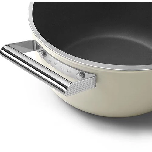 Caçarola antiaderente Smeg Anni 50 CSF2412CRM | 25cm - Creme