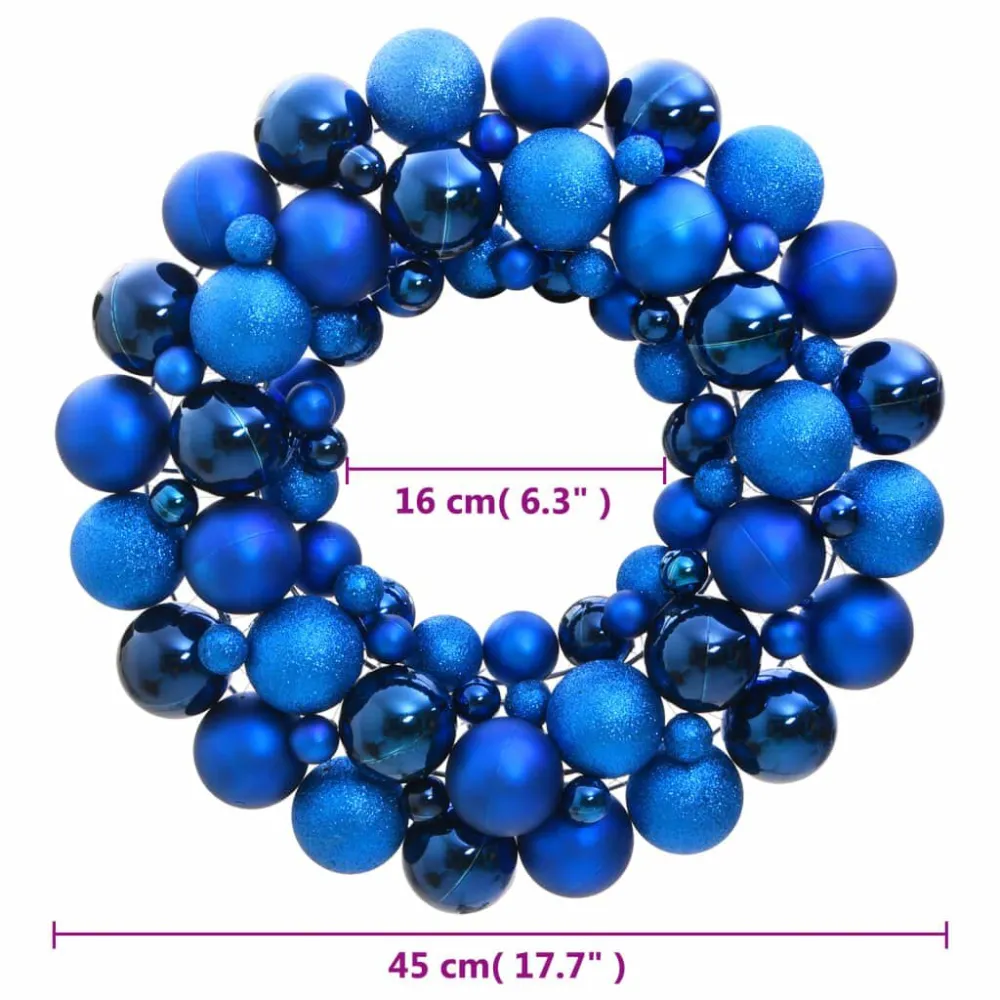 Natalino Clássico Guirlanda de Natal 45 cm poliestireno azul