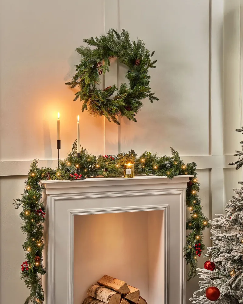 Pre-Lit Christmas Garland 270 cm Musgo ELBRUS