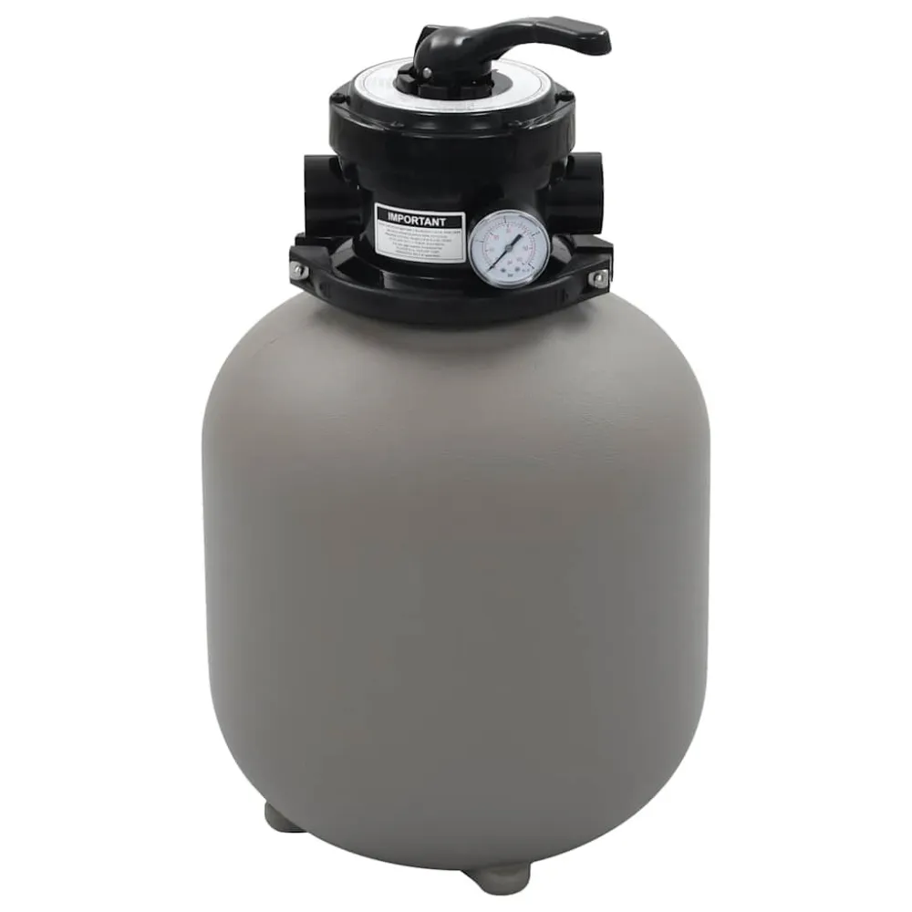Filtração Premium Filtro de areia para piscina válvula de 4 posições cinzento 350mm