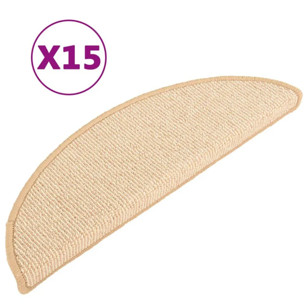 Tapete/carpete para degraus 15 pcs 56x17x3 cm cor creme Resistente Manchas