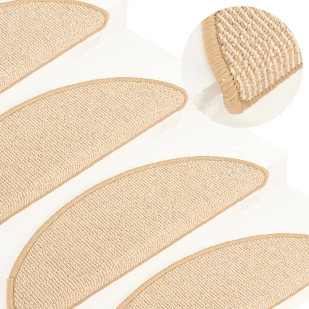 Tapete/carpete para degraus 15 pcs 56x17x3 cm cor creme Resistente Manchas