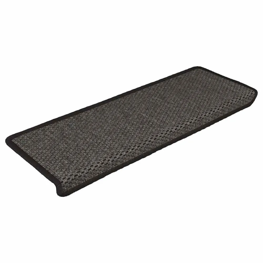 Tapetes escada adesivos aspeto sisal 15pcs 65x21x4 cm antracite de Fibra Natural