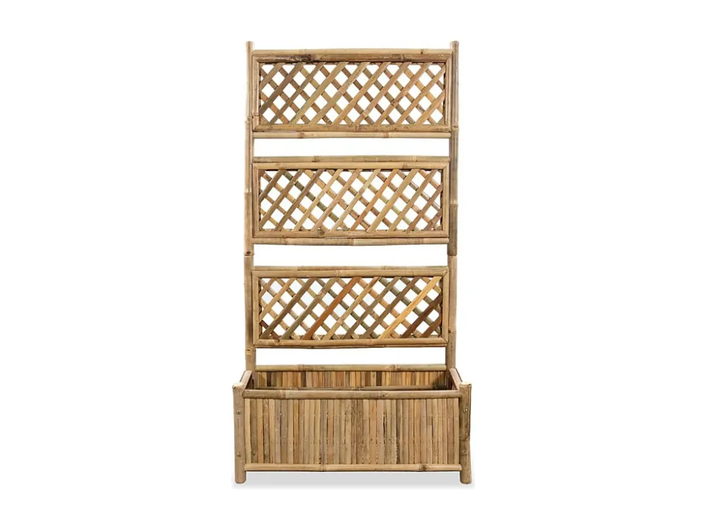 Floreira de jardim com treliç bambu 70 cm Clicnbuy