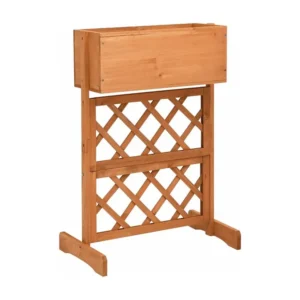 Vaso com treliç para jardim 45x30x74 cm abeto maciço laranja Clicnbuy