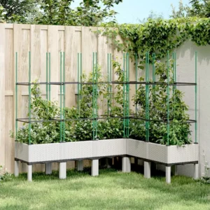 Vaso/floreira de jardim com treliç 160x120x142,5 cm PP branco Clicnbuy
