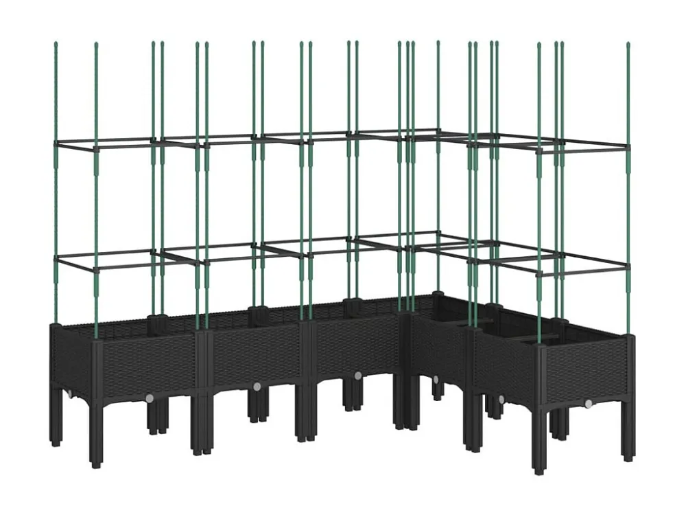 Vaso/floreira de jardim com treliç 160x120x142,5 cm PP preto Clicnbuy
