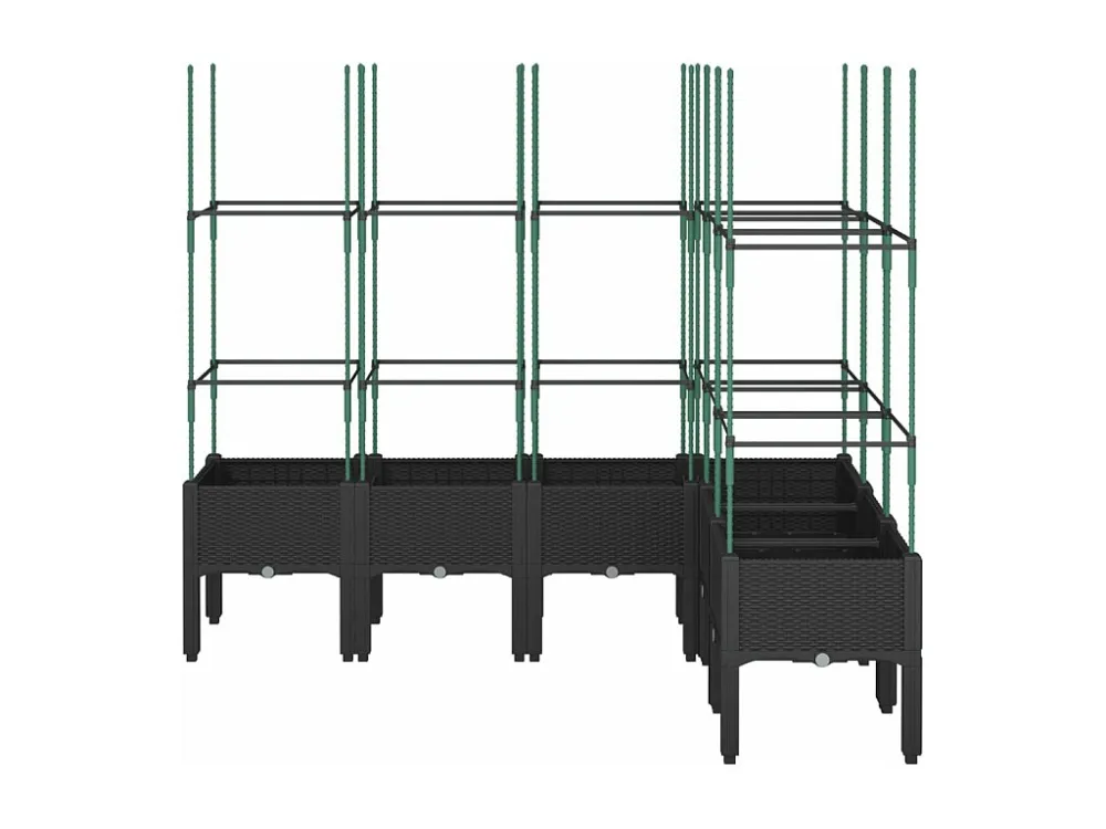 Vaso/floreira de jardim com treliç 160x120x142,5 cm PP preto Clicnbuy