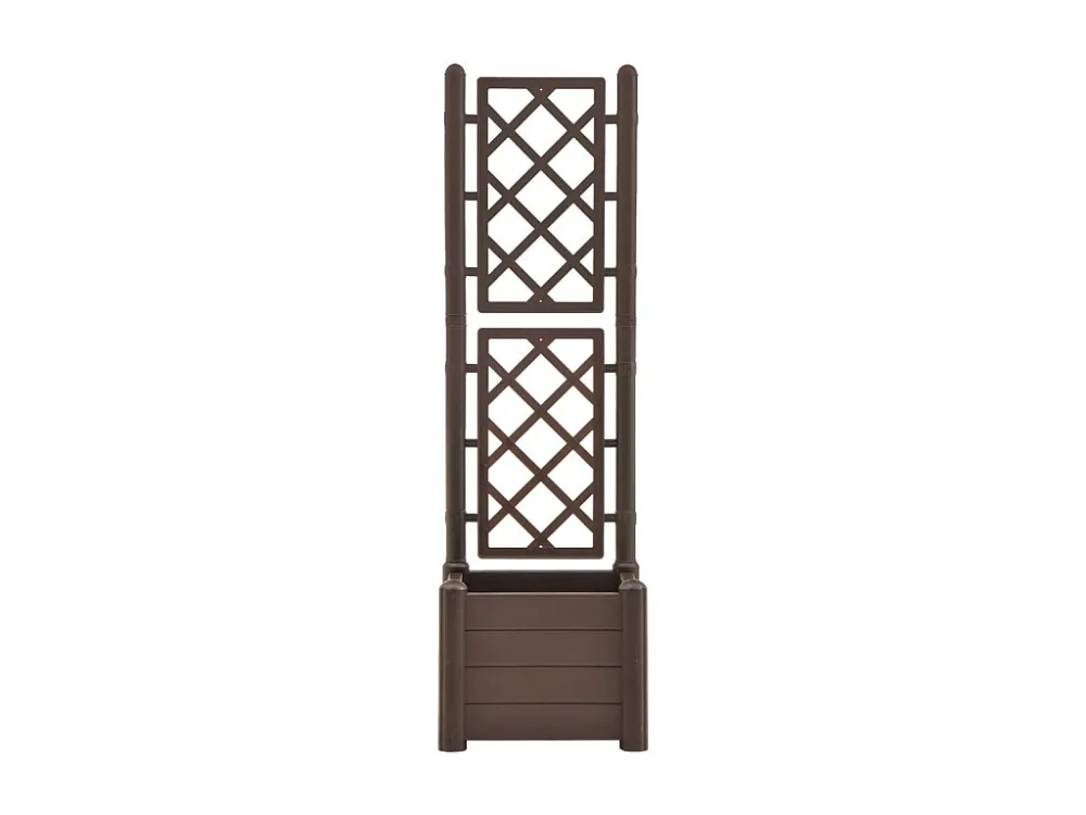 Vaso/floreira de jardim com treliç 43x43x142 cm PP cor moca Clicnbuy
