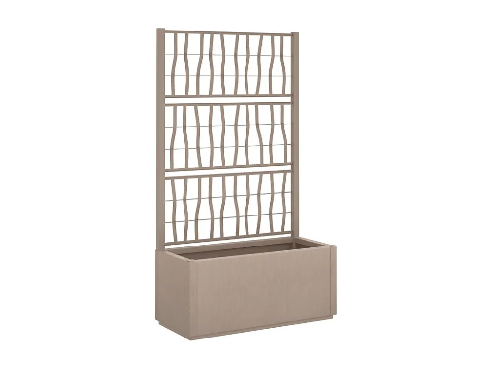 Vaso/floreira jardim com treliç 80x36x140 cm PP castanho-claro Clicnbuy